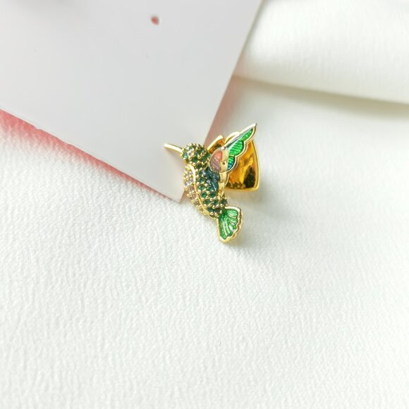 Kate Spade Dazzling Daisy Hummingbird Multicolor Gold Stud Earrings | NEW - Picture 3 of 3